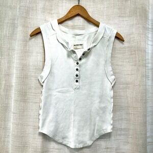 Free People We The Free Womens Small Ribbed Knit Tank White